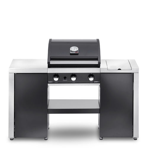 Barbecue a gas - Premium G3 Island - GRAND HALL - da terra / in ghisa / in acciaio inossidabile