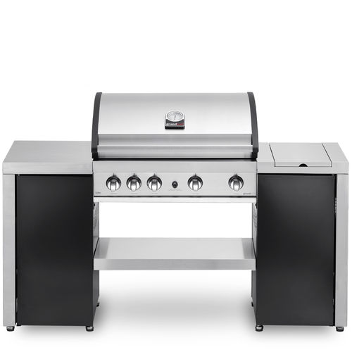 Barbecue a gas - Elite G4 - GRAND HALL - da terra / in ghisa / in acciaio inossidabile