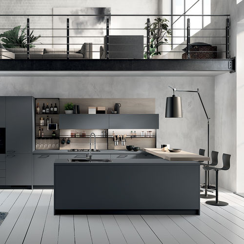 Cucina contemporanea - MOOD - SCAVOLINI - in noce / in metallo verniciato / in Fenix NTM