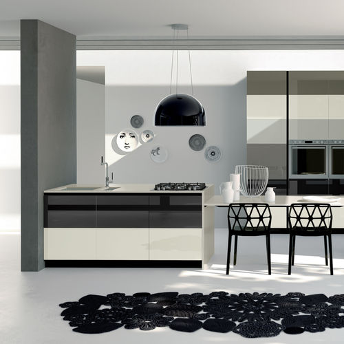 Cucina contemporanea - TETRIX - SCAVOLINI - impiallacciata in legno / in marmo / in quarzo