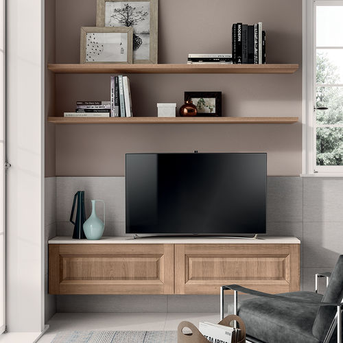Parete attrezzata TV contemporaneo - LIVING EASY - SCAVOLINI - in melaminico