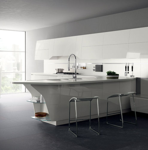 Cucina contemporanea - FLUX SWING - SCAVOLINI - in vetro / in quarzo / in melaminico