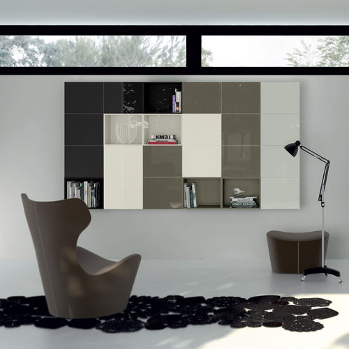 Libreria modulare - LIVING TETRIX - SCAVOLINI - a muro / pavimento-soffitto / contemporanea