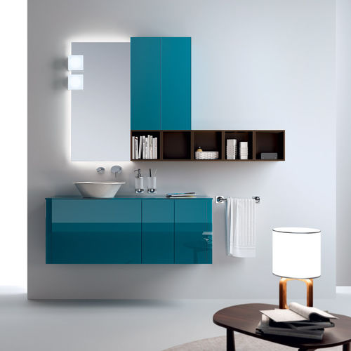 Mobile lavabo doppio - FONT - SCAVOLINI - sospeso / in vetro / contemporaneo