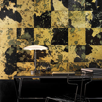 Piastrella flessibile in pelle - RODEO : CHURCH KAKI - Studio Art - metallizzato / da interno / da pavimento