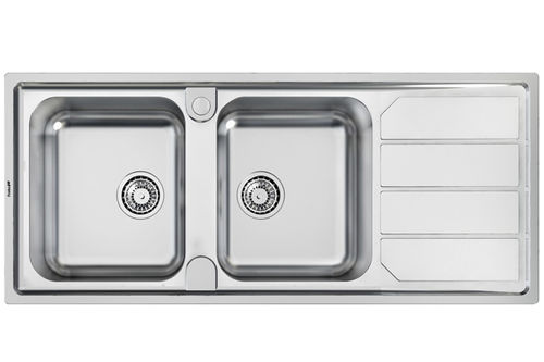 Lavello a 2 vasche - ELETTRA 116.2V.STD - 5812 06* - Foster spa - con gocciolatoio / in acciaio inossidabile / da incasso