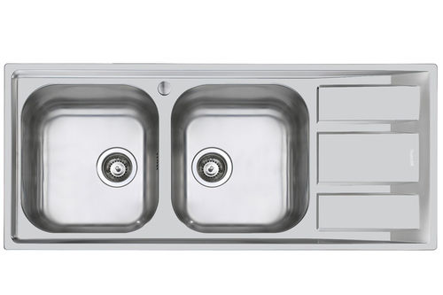 Lavello a 2 vasche - MARINE 116.2V.SF - 1978 96* - Foster spa - con gocciolatoio / in acciaio inossidabile / da incasso