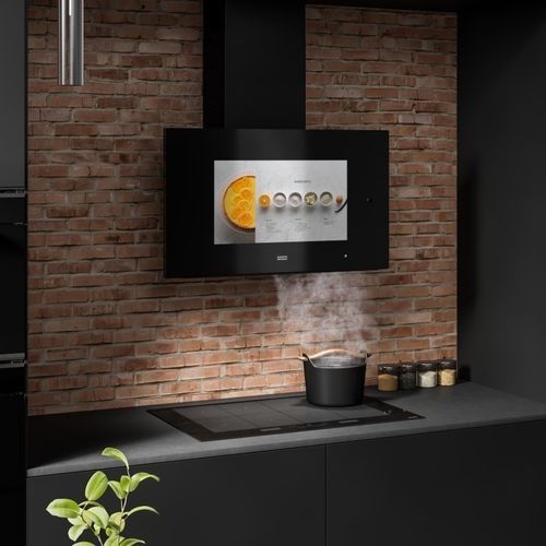 Cappa a muro - FKAS A80 BK - FRANKE HOME SOLUTIONS - con condotto / con illuminazione integrata / telecomandata