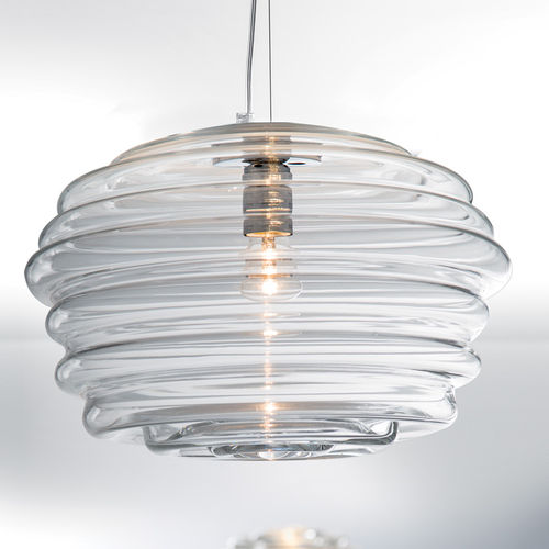 Lampada a sospensione - ONDA - Av Mazzega - in metallo lucido / in vetro / contemporanea