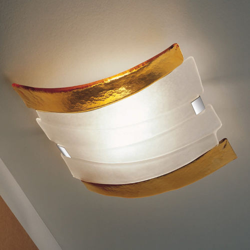 Plafoniera contemporanea - RADIUS - Av Mazzega - curva / in vetro / in metallo lucido