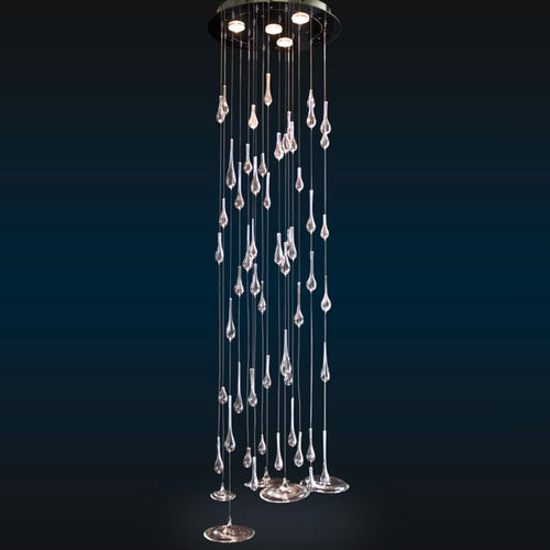 Lampadario stile veneziano - FERRO - Av Mazzega - in cristallo / in metallo lucido / con 4 punti luce