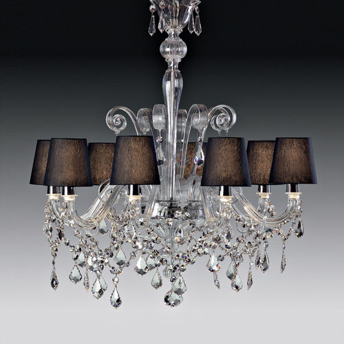 Lampadario stile veneziano - SODA - Av Mazzega - in cristallo / in metallo lucido / da 8 lampadine