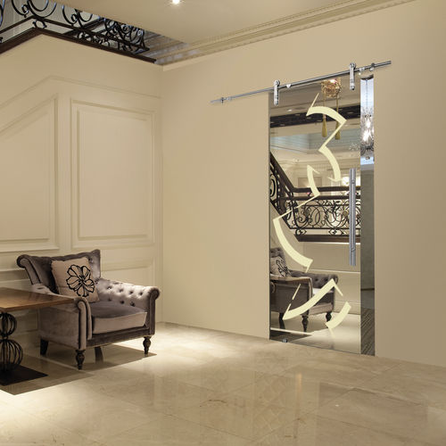 Porta da interno - CLASSICI : RIFLESSI - Casali - in vetro temprato / in acciaio inossidabile / scorrevole