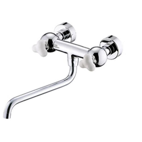 Miscelatore doppio comando da parete - 6903-95-80CP - JUSTIME - in ottone cromato / da cucina / 2 fori
