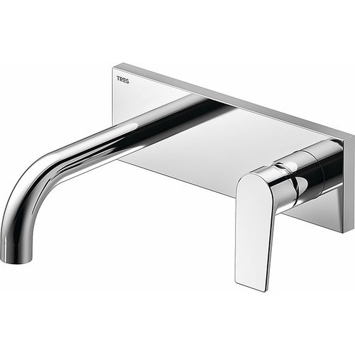 Miscelatore per lavabo - 21120001 - TRES Grifería - da parete / in metallo cromato / da bagno