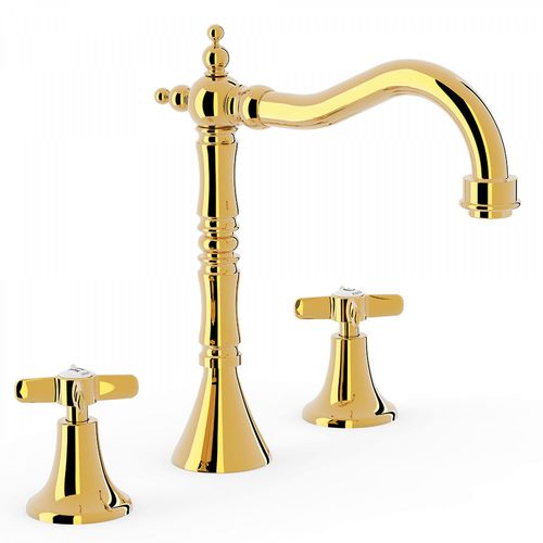 Miscelatore doppio comando per lavabo - TRES-CLASIC: 24210501OR - TRES Grifería - da appoggio / in metallo / da bagno