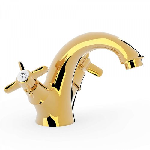 Miscelatore doppio comando per lavabo - TRES-CLASIC: 24210201OR - TRES Grifería - da appoggio / in metallo / da bagno