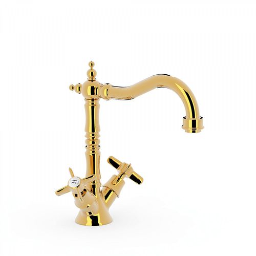 Miscelatore doppio comando per lavabo - TRES-CLASIC: 24210902OR - TRES Grifería - da appoggio / in metallo / da bagno