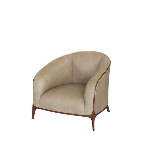 Poltrona Art Deco - KATRINE - Mantellassi 1926 - in tessuto / in pelle / in frassino