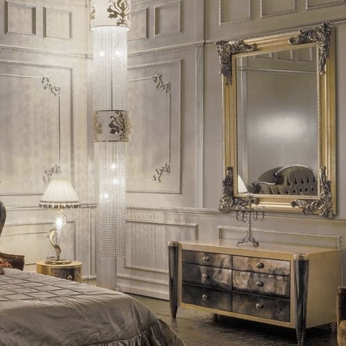 Specchio a muro - AGATA - Mantellassi 1926 - Art Deco / rettangolare / in legno dorato a foglia oro