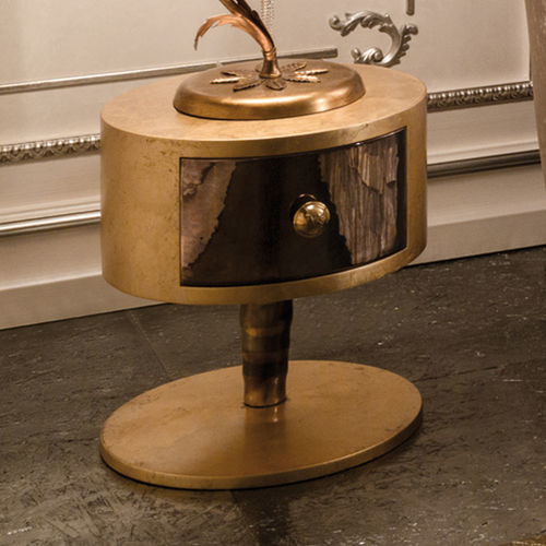 Comodino classico - AMETISTA - Mantellassi 1926 - in ottone / con supporto in ottone / rotondo