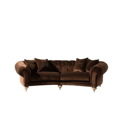 Divano chesterfield - AUDREY - Mantellassi 1926 - in velluto / in pelle / con braccioli