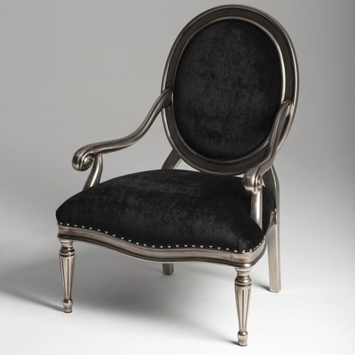 Poltrona classica - ATOLLO - Mantellassi 1926 - in tessuto / a medaglione / nera