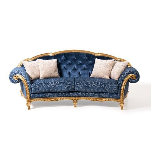 Divano chesterfield - BLOSSOM - Mantellassi 1926 - in tessuto / in pelle / con braccioli