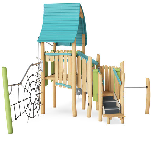 Struttura ludica per parco giochi - NRO2006 - KOMPAN - per edifici pubblici / per enti locali / in legno