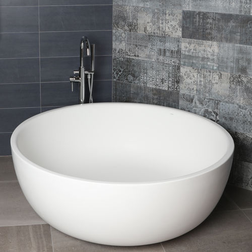 Vasca da bagno rotonda - TWIN SET # TUB06 - Lacava - da appoggio / in Solid Surface / bianca