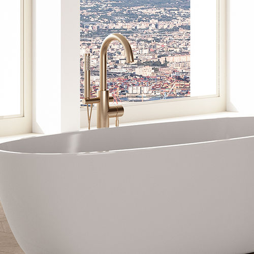 Miscelatore per vasca - CIGNO # 1595 - Lacava - a pavimento / in ottone / da bagno