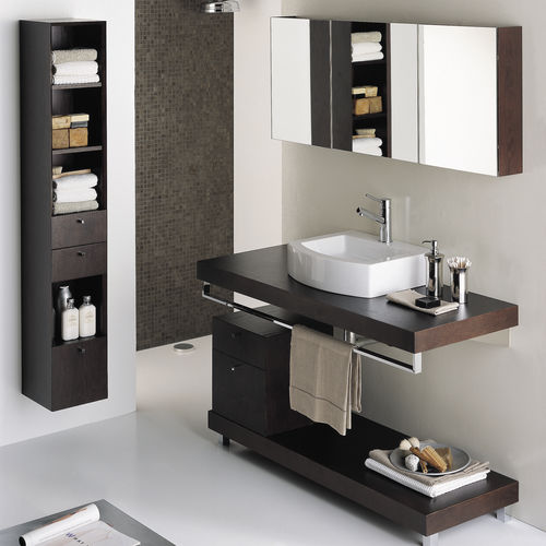 Piano lavabo in legno - PLAZA # PLA-W-40 - Lacava - in Solid Surface / su misura