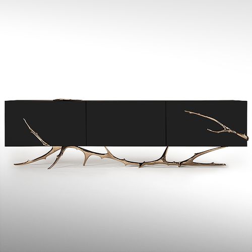 Credenza design originale - META - Hudson Furniture - in legno laccato / nera