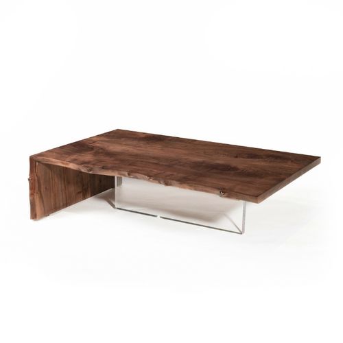 Tavolino basso contemporaneo - PLEXI - Hudson Furniture - in Plexiglas® / in noce / rettangolare