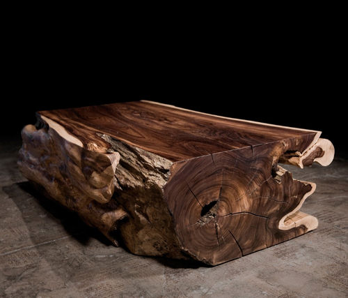 Tavolino basso contemporaneo - TRUNK - Hudson Furniture - in legno di rosa / rettangolare / in materiale di recupero