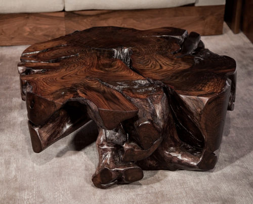 Tavolino basso contemporaneo - ROOT - Hudson Furniture - in Plexiglas® / in teak / in legno di rosa