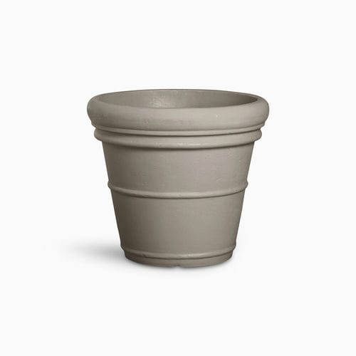 Vaso da giardino in polietilene - DOPPIO BORDO - SERRALUNGA - conico / per uso residenziale / bianco