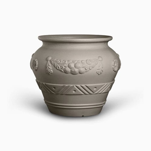Vaso da giardino in polietilene a bassa densità LDPE - ORCIO FESTONATO - SERRALUNGA - per uso residenziale / bianco / grigio