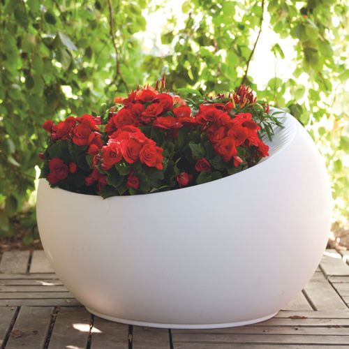 Vaso da giardino in polietilene a bassa densità LDPE - UOVO DI COLOMBO - SERRALUNGA - di Carlo Colombo / per uso residenziale / bianco