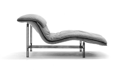 Chaise longue contemporanea - WAVE - Saporiti Italia - in tessuto / bianca