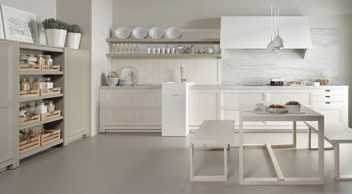 Cucina contemporanea - BLANCO NATA PIEDRA - Dica - in acciaio / in legno / in Corian®