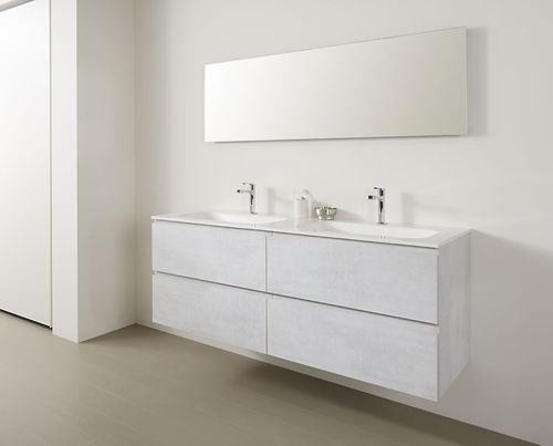 Mobile lavabo doppio - ZERO - Dica - sospeso / in legno / in laminato