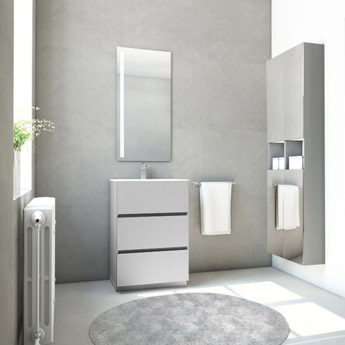 Mobile lavabo da appoggio - CUERO GRIS MI - Dica - in laminato / in metallo / in resina