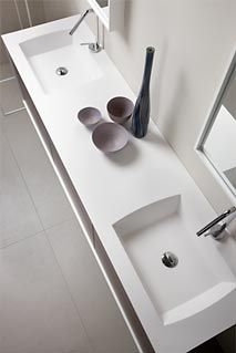 Lavabo da incasso - VITA - Dica - in resina / con piano integrato / doppio