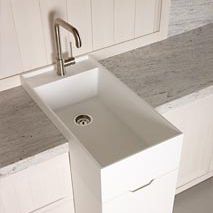 Lavello a 1 vasca - ARKADIA - Dica - senza gocciolatoio / in Corian® / su gambe