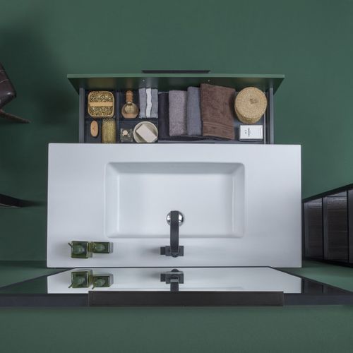 Lavabo da incasso - ICARO - Xilon - in ceramica / rettangolare / 1 foro