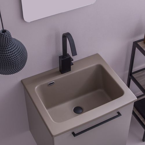 Lavabo da incasso - NANCO+ - Xilon - in ceramica / con miscelatore / con scaffale integrato