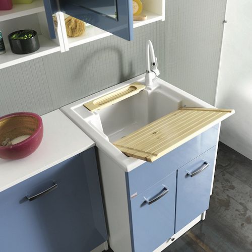 Lavabo da incasso - EKO - Xilon - con piano integrato / con scaffale integrato / con cassetti integrati