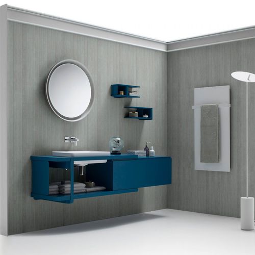 Mobile lavabo sospeso - TULIP - ARBLU - in legno / in vetro / in melaminico