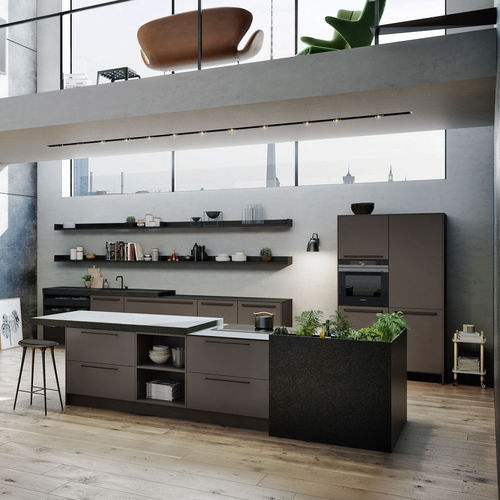 Cucina contemporanea - URBAN : SE 8008 LM + SE 4004 E - SIEMATIC - in legno laccato / impiallacciata in legno / con isola